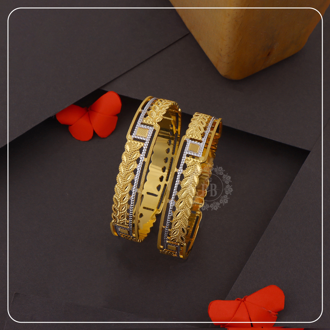 Ethereal Net Cut Gold Bangles	