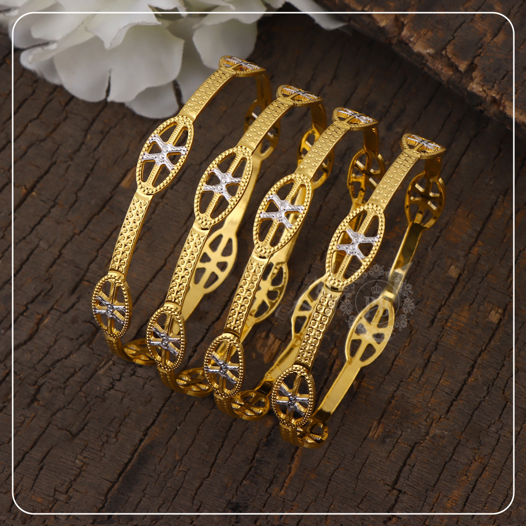 Royal Bloom Dual-Tone Bangles