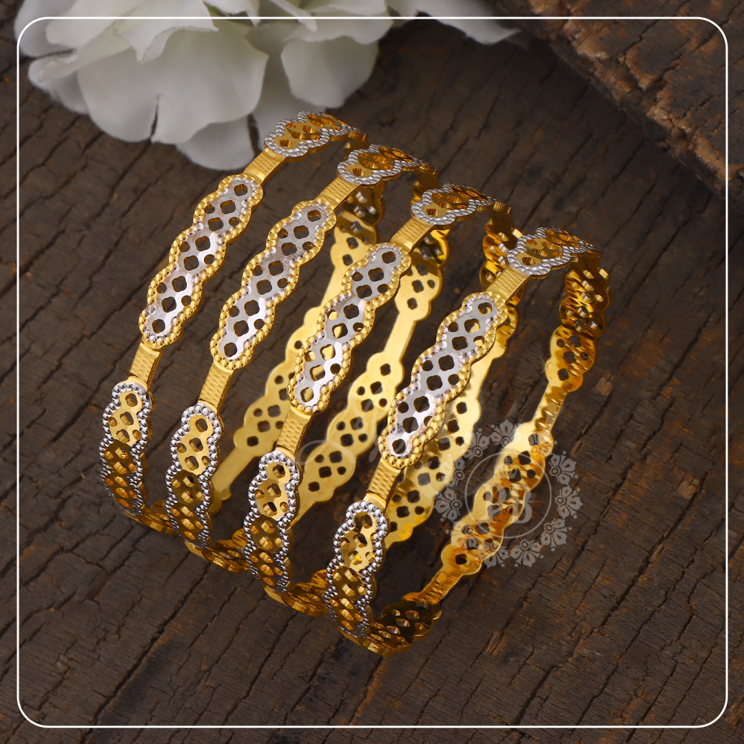 Royal Two-Tone Gold Bangles