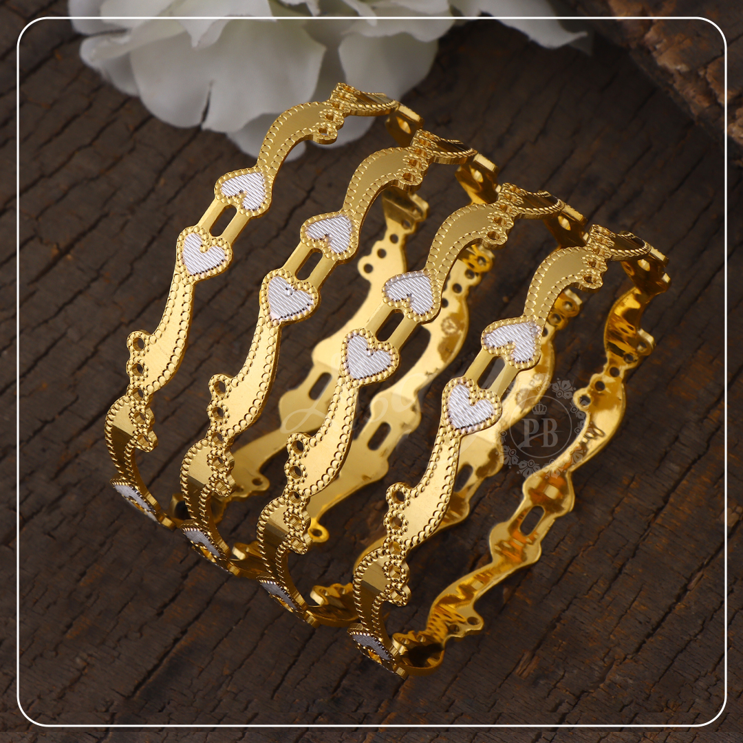 Graceful Two-Tone Cutwork Bangles