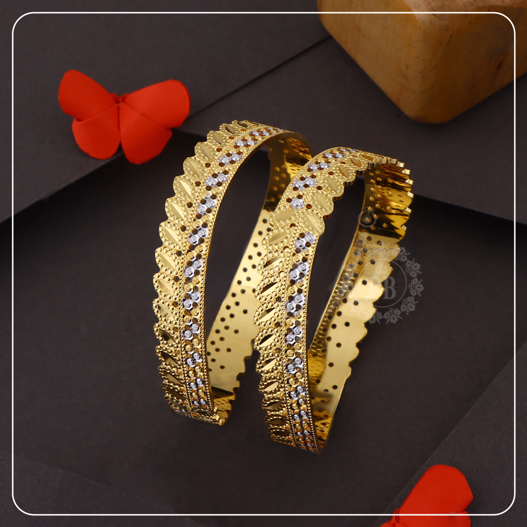 Golden Leaf Crystal Accent Bangles