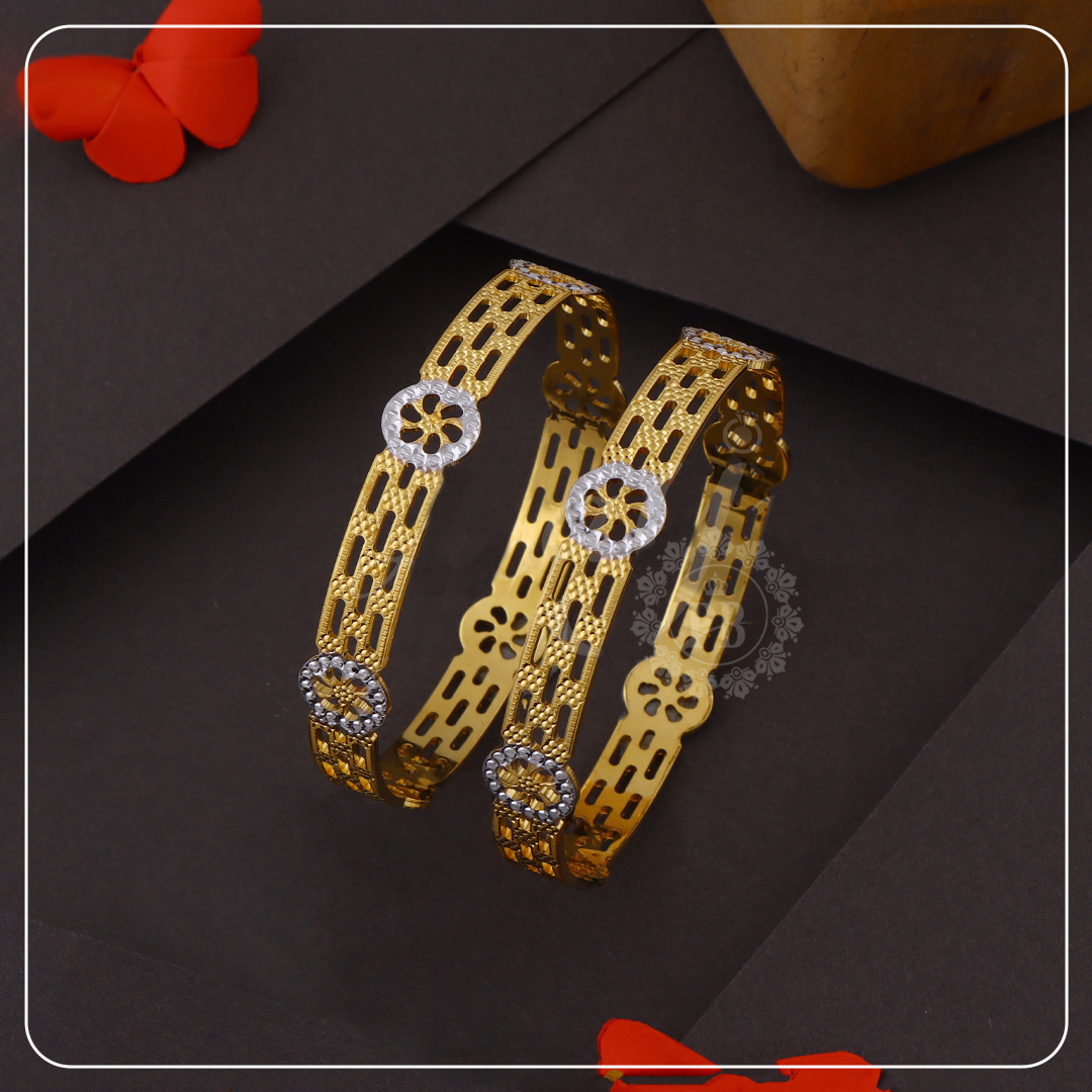Golden Blossom Cutwork Bangles