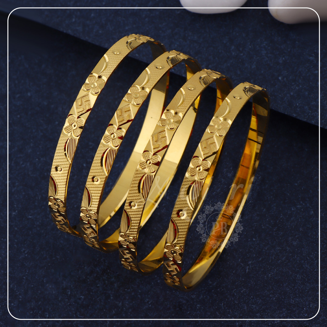 Blossom Grace Floral Gold Bangle