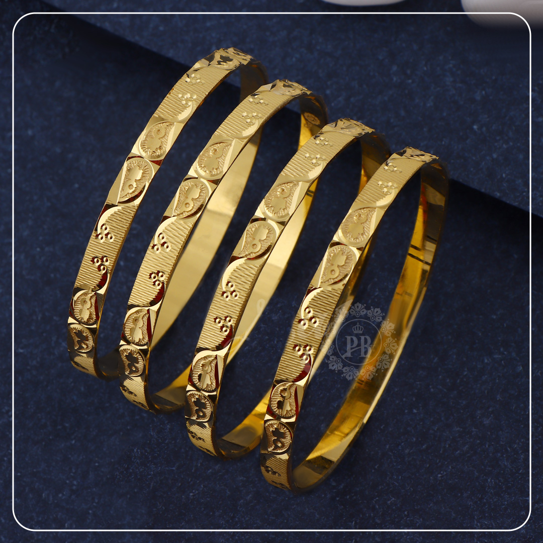 Golden Bloom Carved Floral Bangle