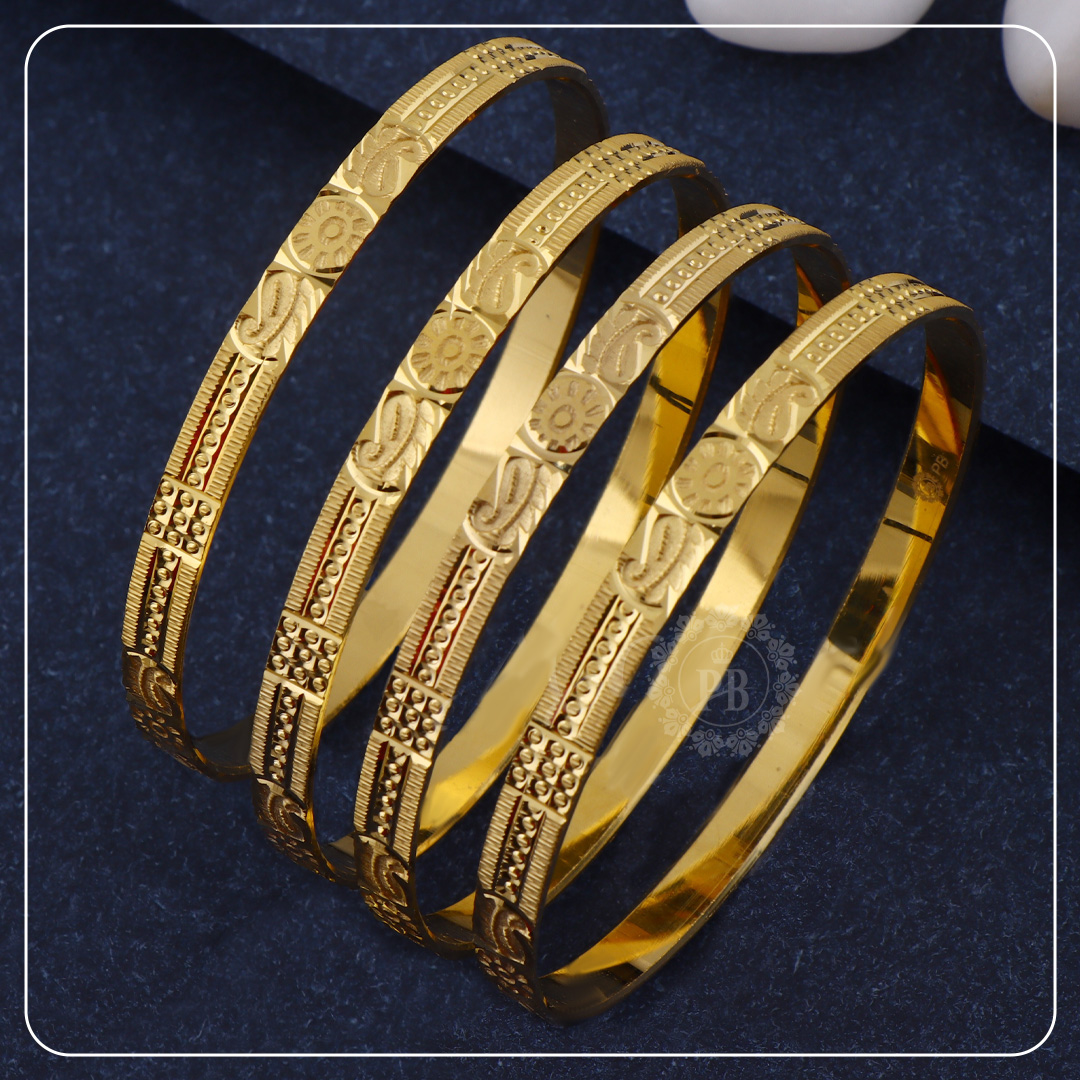  Elegant Vintage Floral Gold Bangle