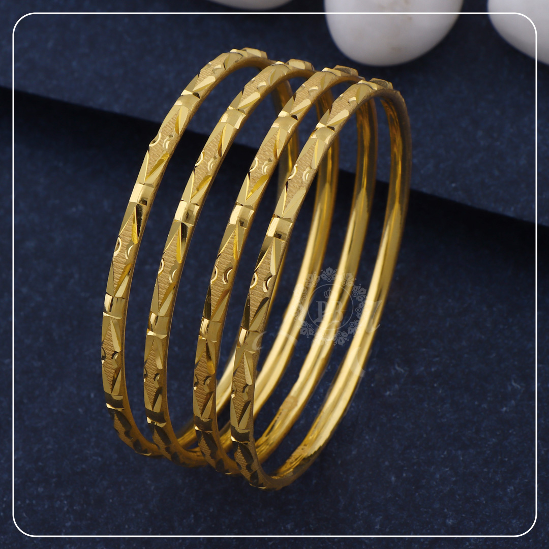 Tara Geometric Glow Gold Bangles