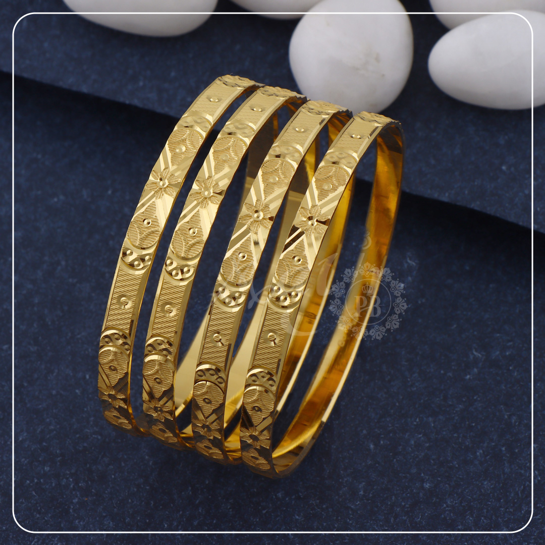 Serene Petals Gold Bangles