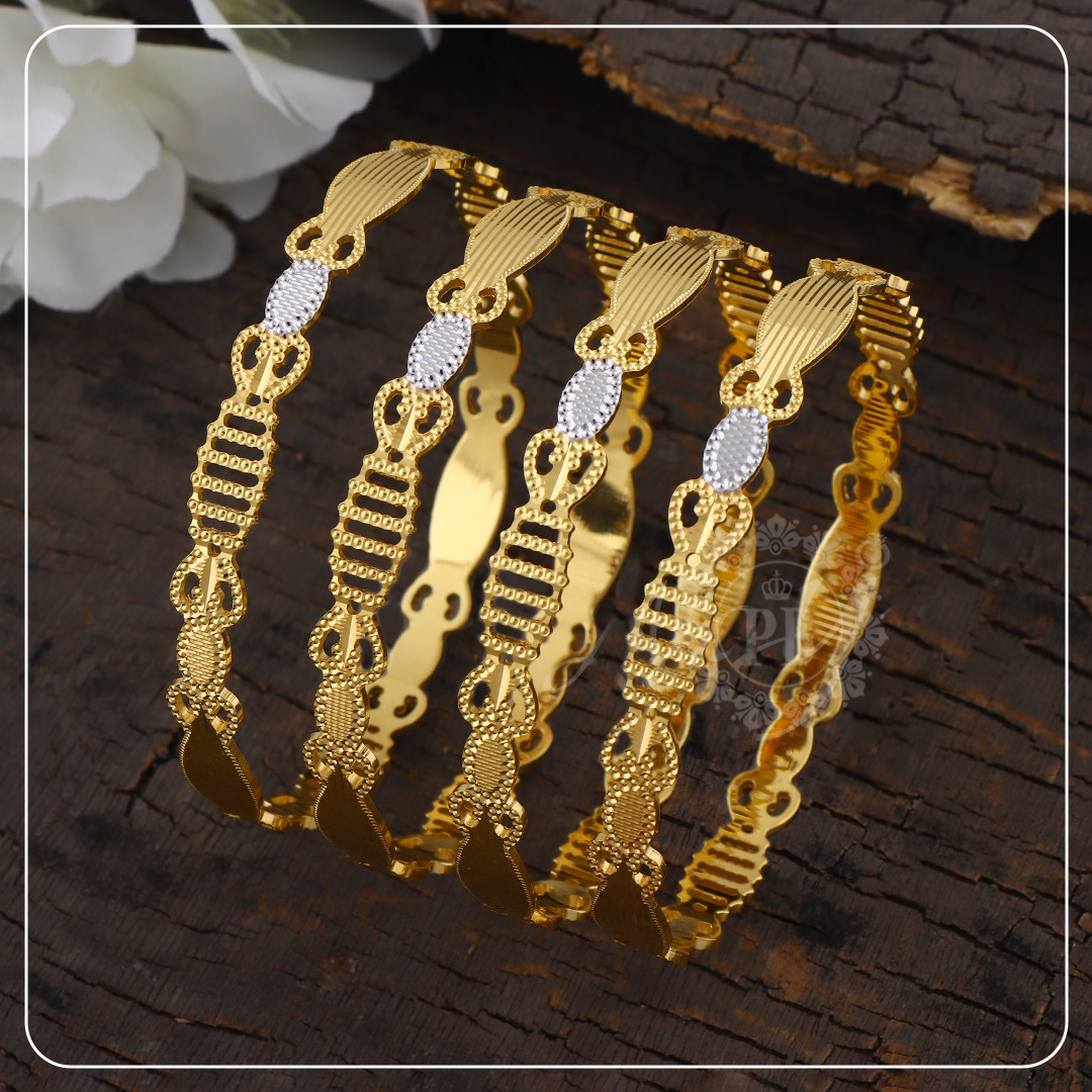 Mystic Petals Gold Bangles