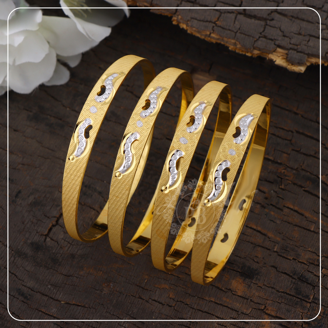 Orchid Whisper Gold Bangles